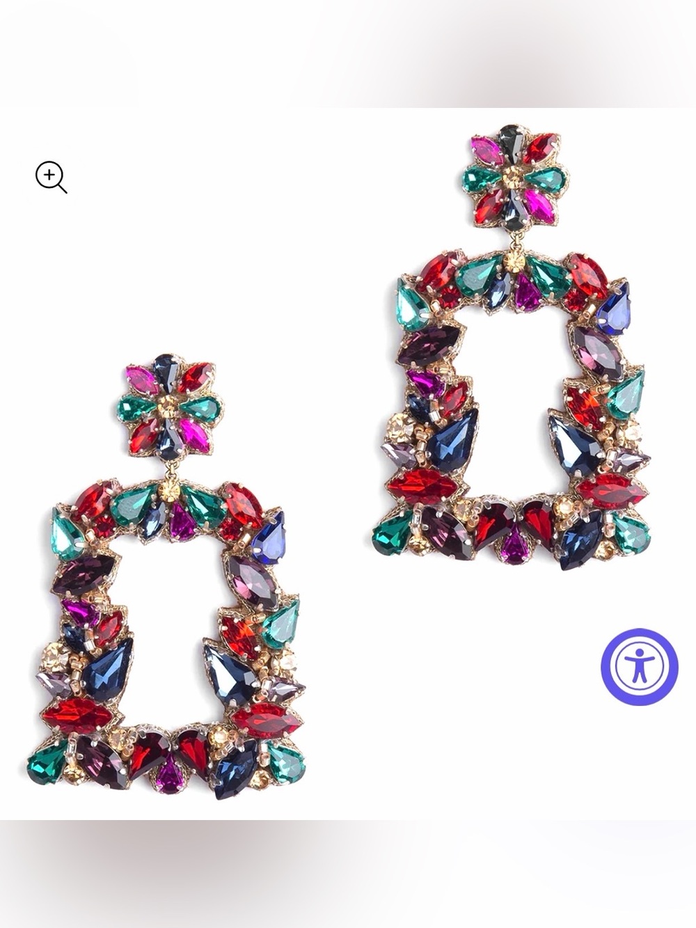 🔥NWT Multicolor Crystal Deepa Gurnani Statement Drop Earrings